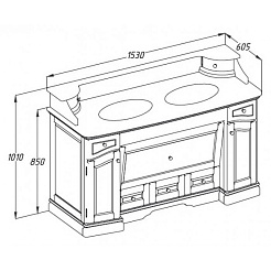 Opadiris Тумба с раковиной Лучия 150 нагал – фотография-3